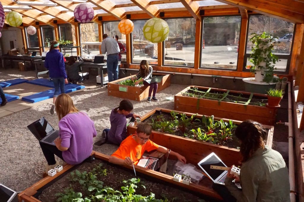 inside an educational greenhouse