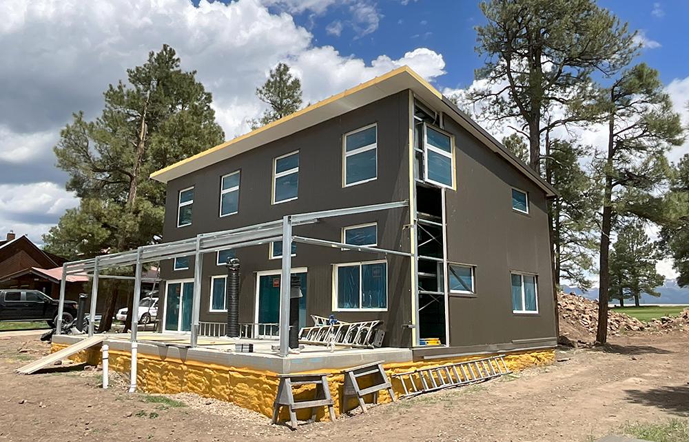 vesta kit house-outside-construction-side angle
