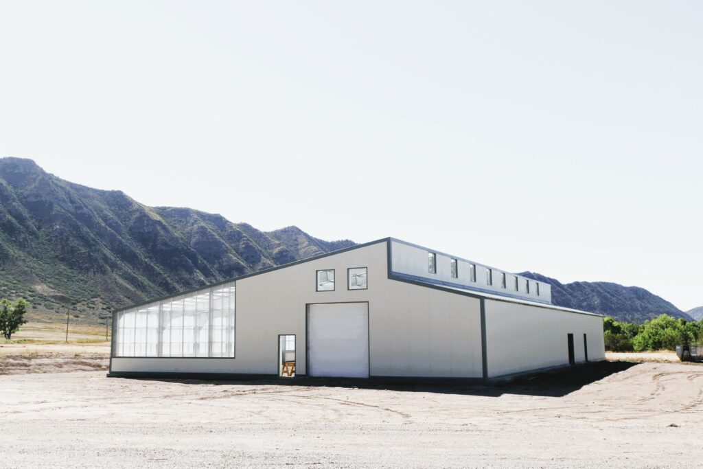 nutrient farm- outside greenhouse- with ETFE